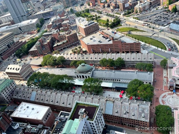 customs house boston observatory view quincy market aerial 